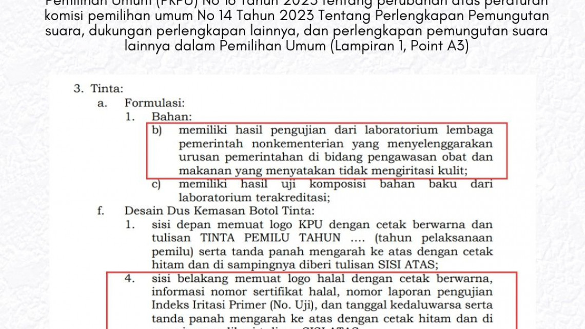 Badan POM Berperan dalam Pengujian Tinta Pemilu
