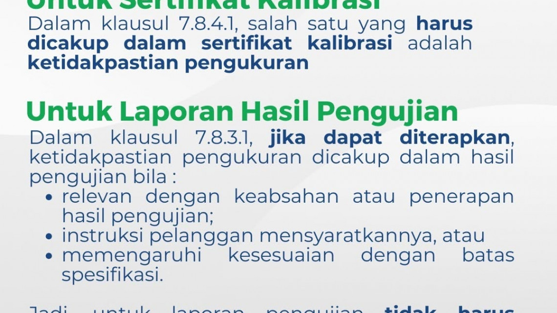 Informasi Pengujian, Ketidakpastian Pengukuran