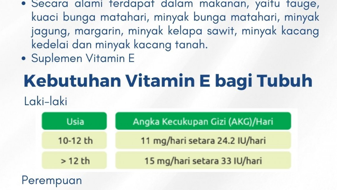 Mengenal Vitamin E