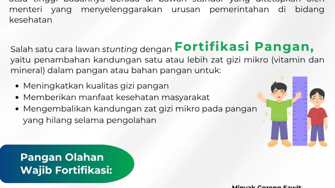 Lawan Stunting dengan Fortifikasi Pangan